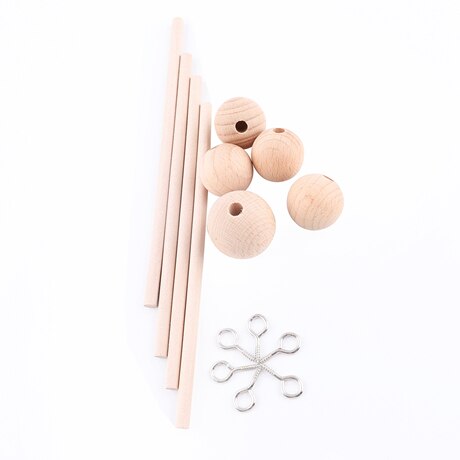 Baby Rattles Mobile Wooden Beads Trojan Wind Chimes Baby Toys For Kids Room Bed Hanging Decor Tent Decor Photography Props: Round cross