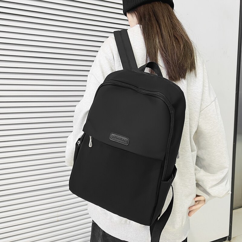Damen-laptop-rucksack aus nylon, schultertasche im preppy-stil, einfarbig, ideal für mädchen