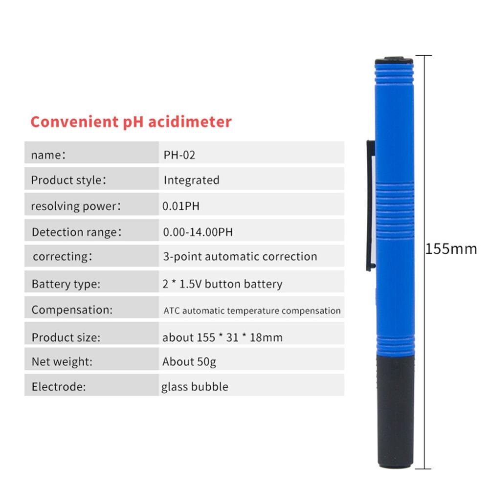 Ph Meter Water Tester Portable Digitale Ph Pen Aquarium Zwembaden Wijn Monitor Tds Waterkwaliteit Tester Meter Lcd Digitale