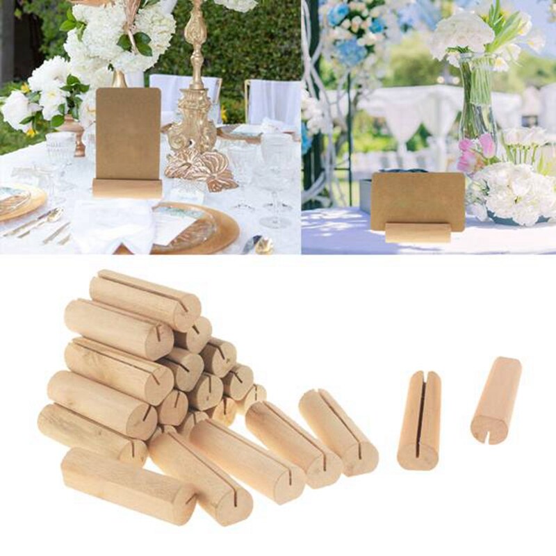 Natural Wood Notes Clips Photo Holder Paper Clamp Stand Table Numbers Holder,Place Card Desk Card Messages Crafts Decor