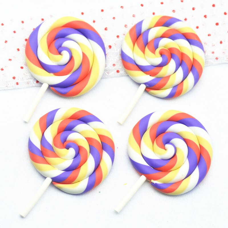 48mmX73mm Baked Polymer Clay Lollipop Miniatures|DIY Crafts embellishment materials|Clay Lollipop