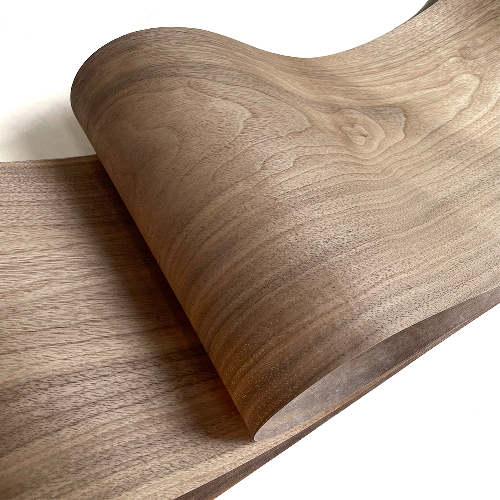 Chapa de nogal negro Natural, grano de madera para restauración de muebles, mesa, paneles decorativos de altavoces, nogal chapa