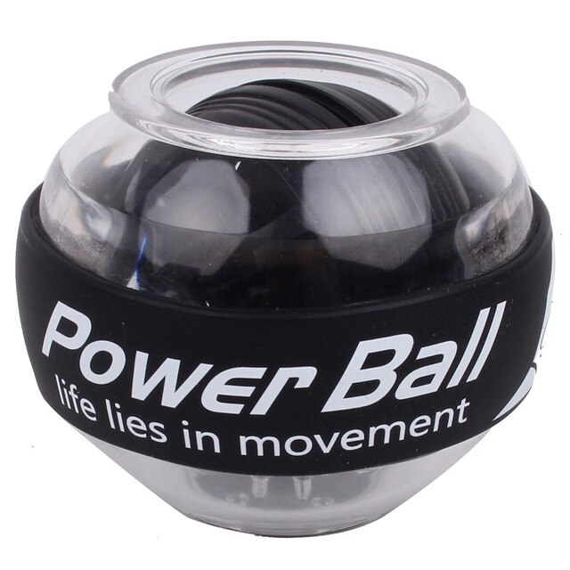 Bola de giroscopio relajante para entrenamiento, Bola de Potencia muscular de muñeca de , ejercitador de brazo, resistente, LED, pelota para hacer ejercicio: Negro