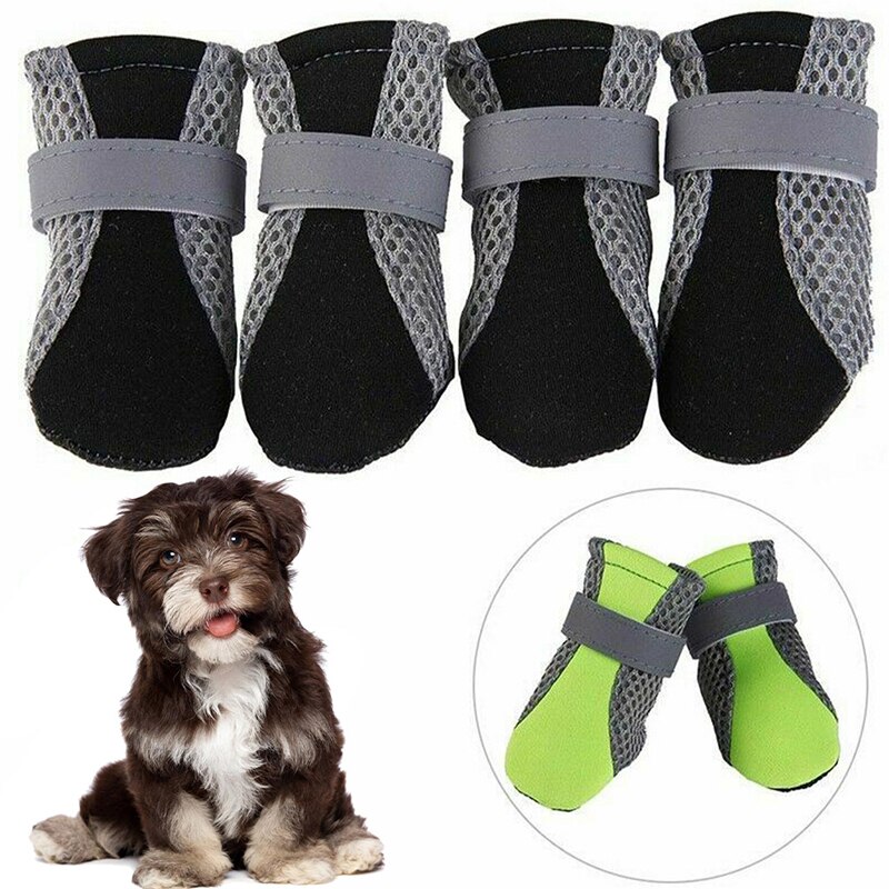 4Pcs/set Pet Dog Rain ShoesDog Booties Rubber Portable Anti Slip Waterproof Dog Cat Rain Shoes Autumn and Winter S/M/L/XL