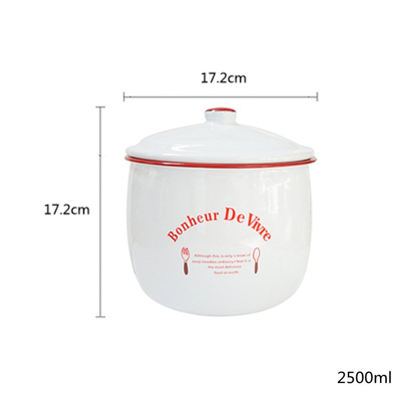 Enamel Stewpot Unbreakable Outdoor Travel Camping Bonfire Party Fishing Picnic Pot Stewpot Enamel Pasta Soup Bowl: C - 2500ml