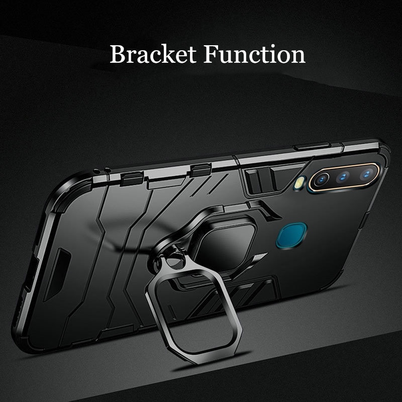 For VIVO Y11 Y12 Y15 Y17 Case Ring Holder Armor Bumper Back Cover For VIVO U10 U3X Y19 Phone Case Finger Ring Fundas