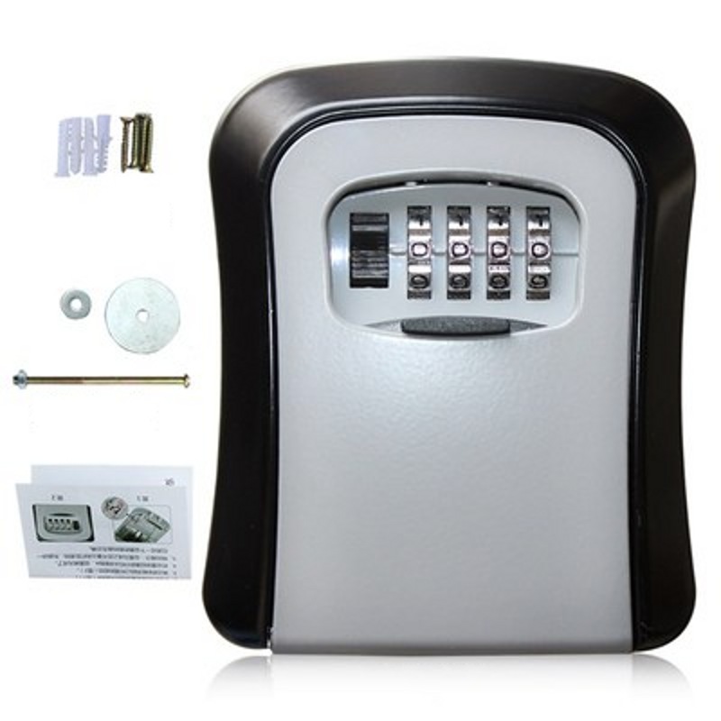 Big size Key Safe Storage Organizer Boxes with 4 Digit Password Spare Keys Metal Secret Organizer Box Home Office Key Hidden: SMALL SIZE