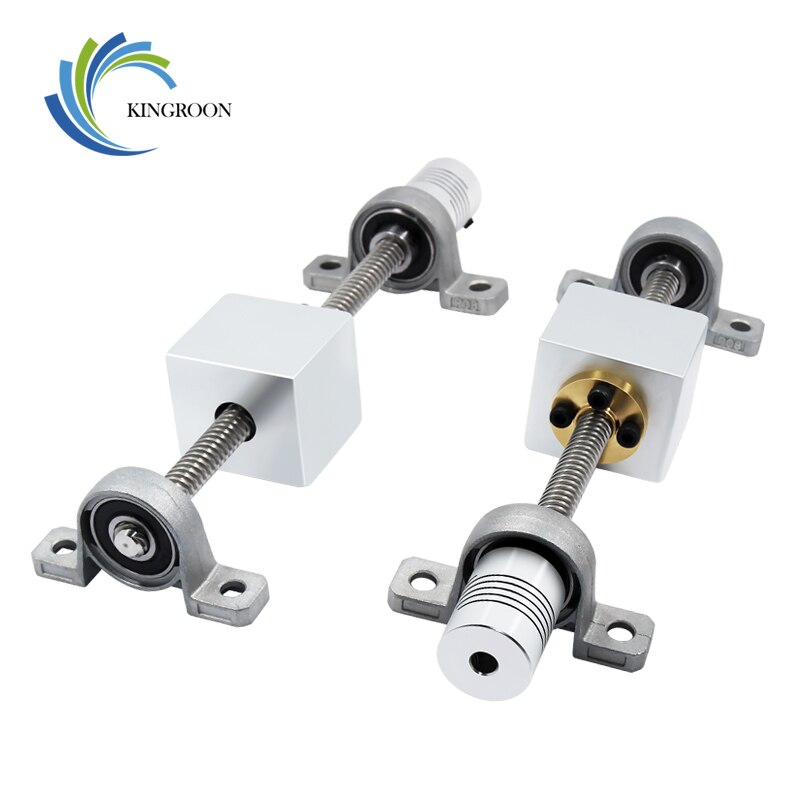 Vertical T8 Lead Screw Kit Lead 8mm KP08 Brackets+Flexible Coupling+T8 Nut Conversion Seat+T8 Copper Nut 3D Printer Parts
