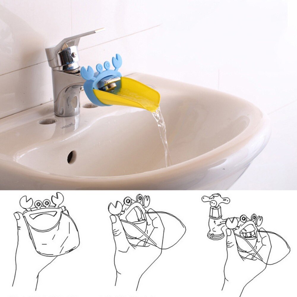 Bathroom Water Faucet Extender Sink Handle Extension Baby Bath Tap Crab ShapeWash HandFun Washroom Supplies Kid Children