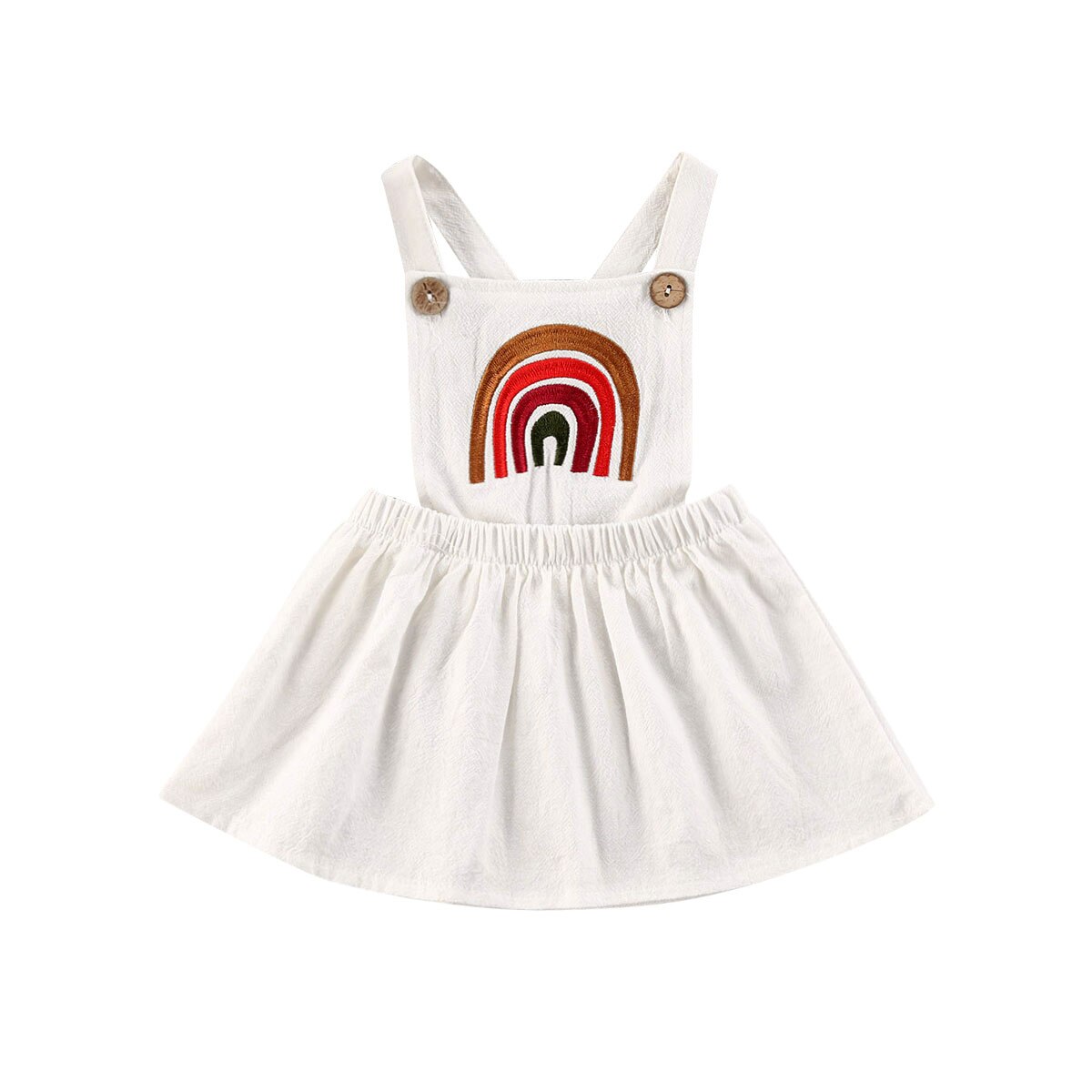 0-24m recém-bonito infantil bebê meninas meninos macacão/vestido arco-íris impressão sem mangas branco macacões outfits: B / 6 m