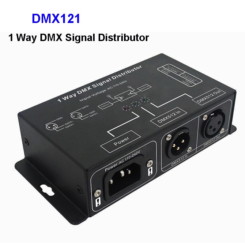 DMX signal repeater DMX121 DMX512 LED verstärker Splitter;1CH 1 ausgang port DMX signal distributor AC100V-240V
