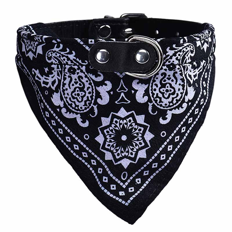 brand Adjustable Pet Dog Puppy Cat Neck Scarf Bandana Collar Neckerchief for dog neckerchief 30.5*0.9cm dla psa A15: Black M