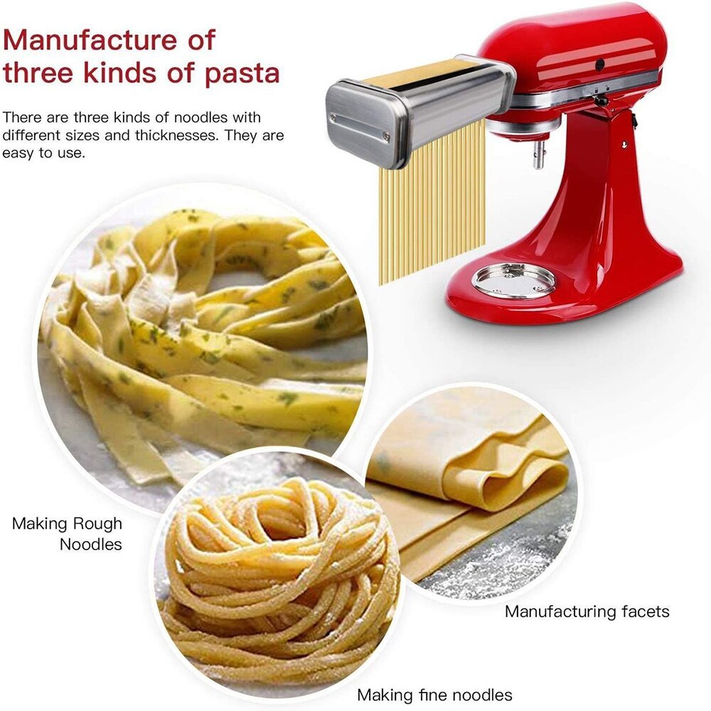 Pasta Roller Attachment Stainless Steel Pasta Maker Machine Accessories for KitchenAid Stand Mixers 304 stainless steel