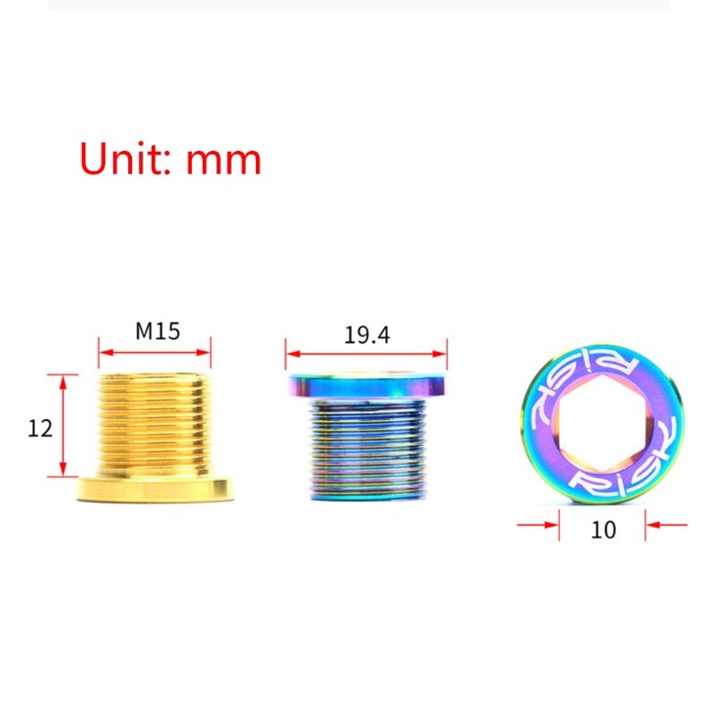 Practical Bicycle Spline Axis Fixing Screws M15x12mm Titanium Alloy Wear-resistant MTB Road Bike Crankset Crank Arm Bolt