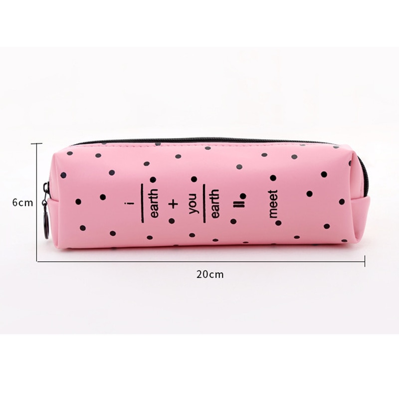 Cute Square pencil case girls Kawaii Pu Leather Pen Bag Stationery Pouch Office School Supplies cosmetic holder Zakka escolar