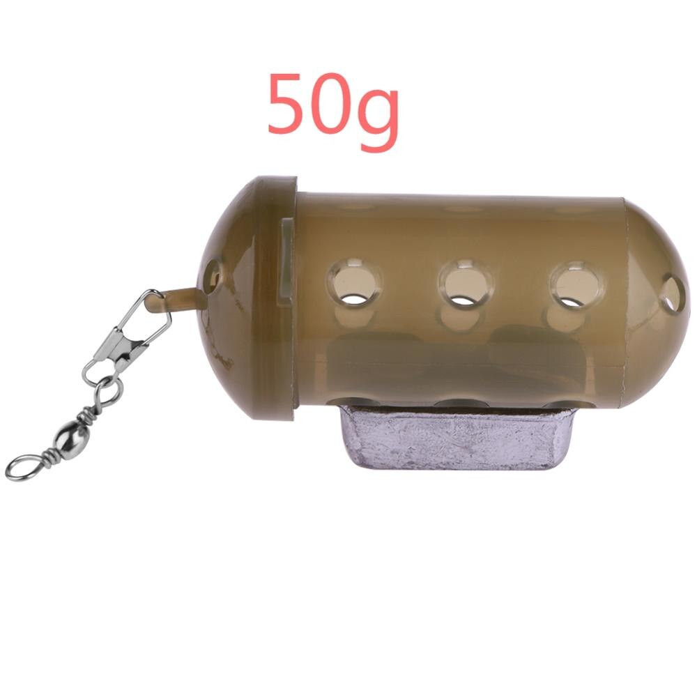 20/30/40/50/60g alimentador de carpas para Pesca de cebo jaula atraer pozo dispositivo/plomo de Pesca de alimentación a través de la jaula de la Caja: 50g