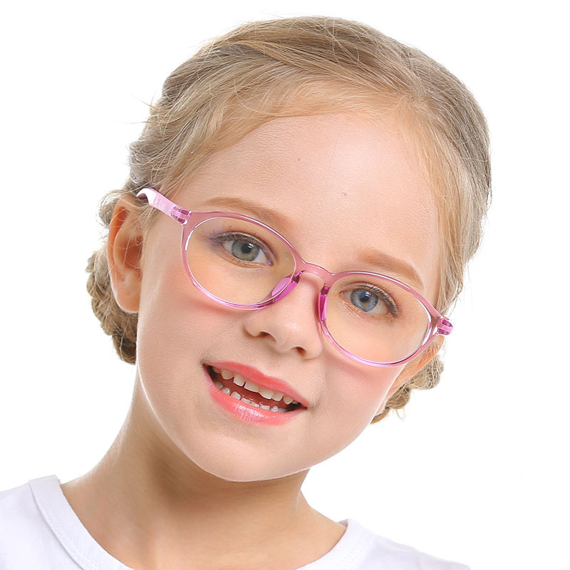 Gafas ovaladas de luz azul para niños, lentes con montura óptica, bloqueo transparente, antirreflectante, para ordenador, de 8 a 12 años,