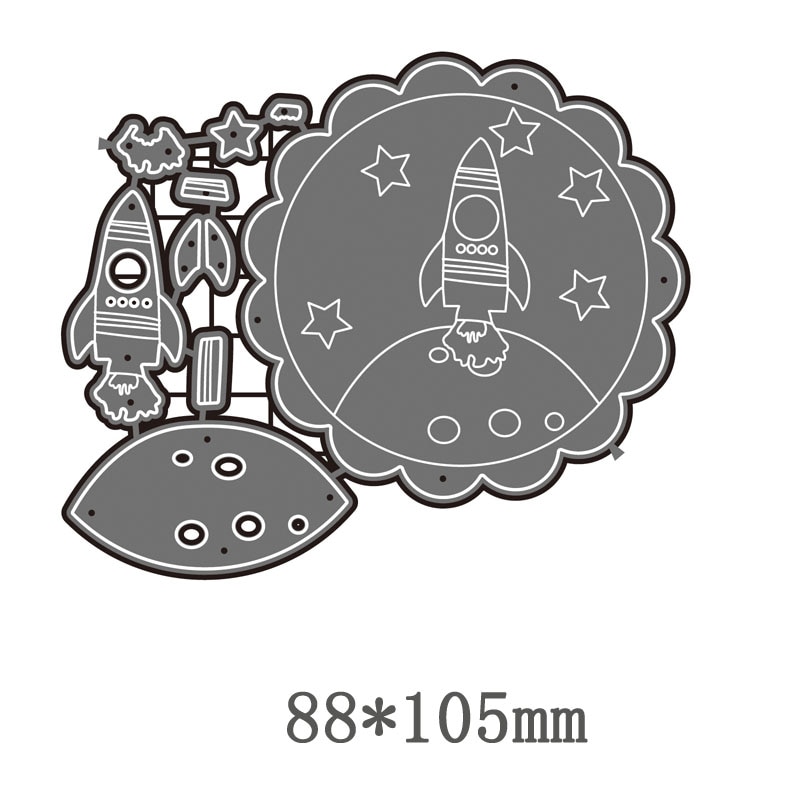 Rocket Metal Cutting Dies Craft Stencil Baby Brithday Die Cuts Stencil Embossing DIY Scrapbooking Dies