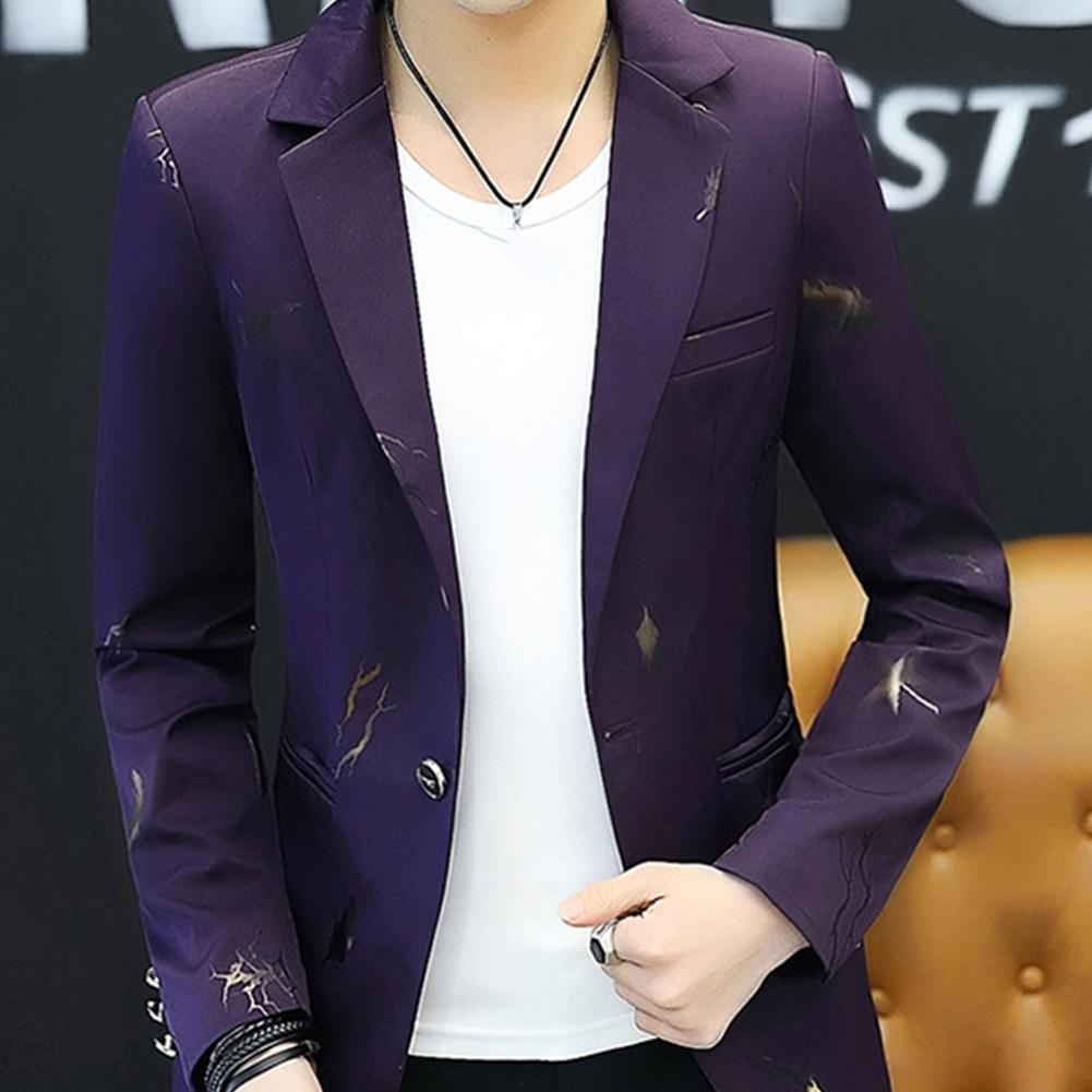Stylish Jacket Formal One Button Suit Men's Business Blazer Slim Wedding Button Coat Jacket