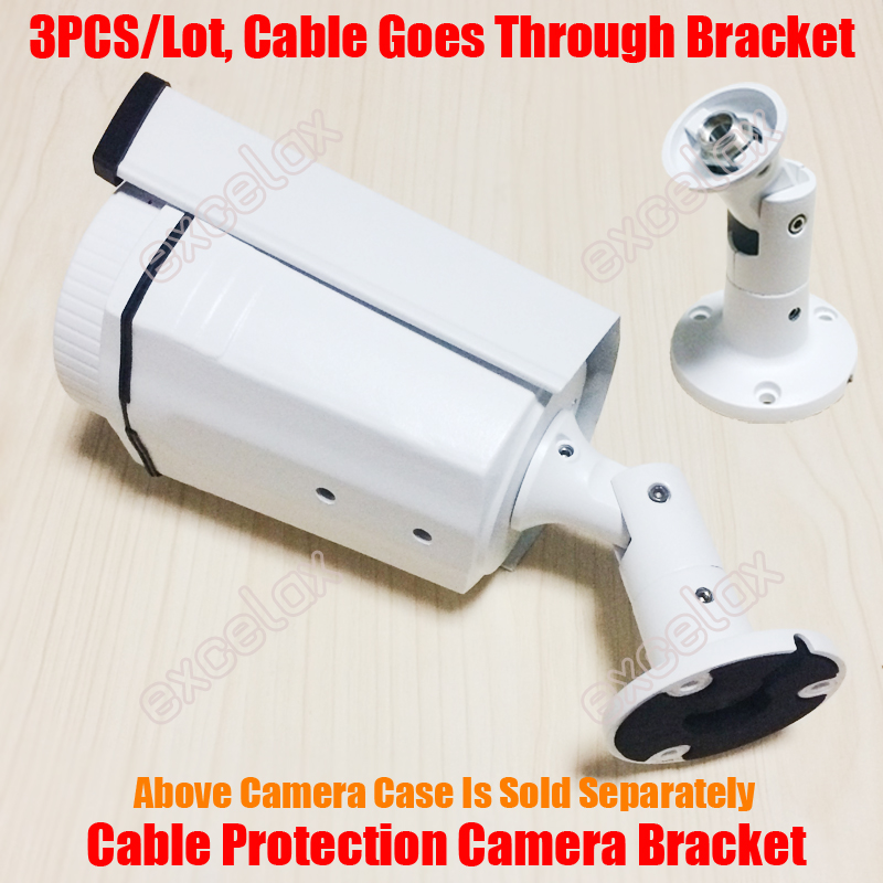 3 st/lot kabelskydd cctv ir bullet kamerafodral fäste väggfäste kabel gå igenom aluminiumlegering metall stativ stöd