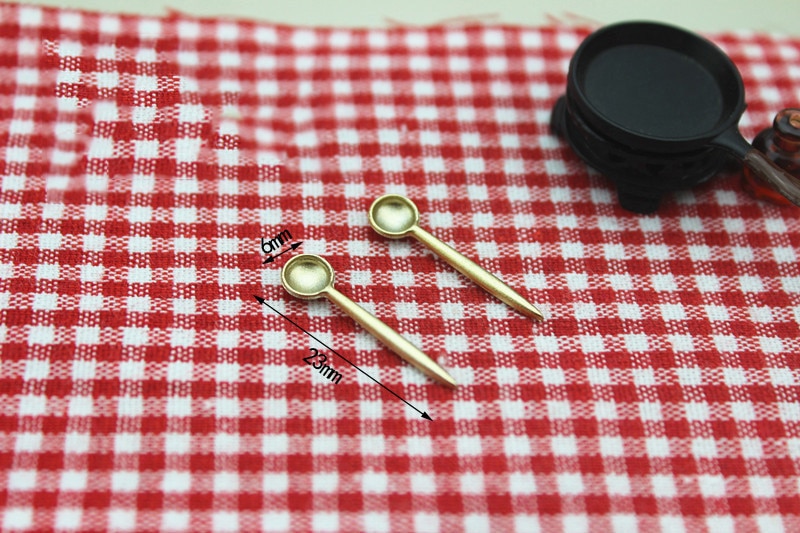 1:12 miniatura casa delle bambole Mini Oro Mescolando un cucchiaio di gelato scoop accessori della bambola giocattolo per animali della foresta collezione di articoli da Regalo