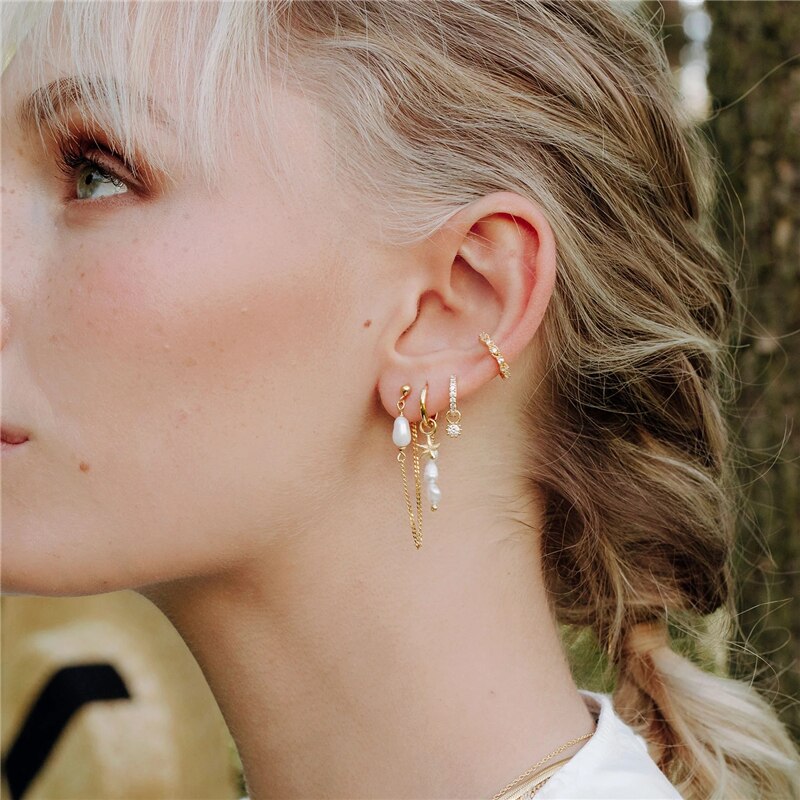 Ohrringe mit seesternanhänger aus römischer perle, 925 sterling silber hochzeitsschmuck ohrringe accessoires oorbellen