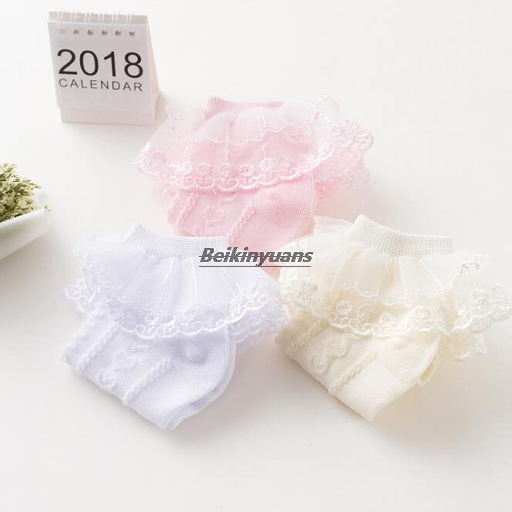 Calcetines de encaje para niños, medias blancas de baile para bebés, calcetines para escuela primaria, calcetines de algodón para primavera y otoño, calcetines para niñas