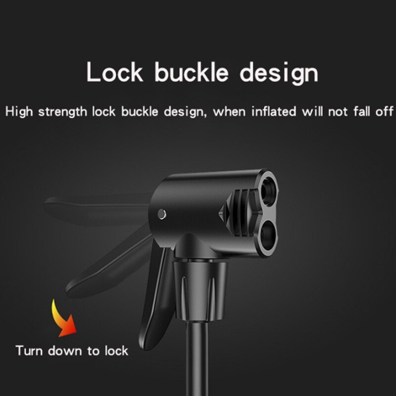 Bike Ergonomic Pump With Gauge &amp; Smart Valve Head Bike Tire Pump Glue Less Puncture Kit For Mountain Bike