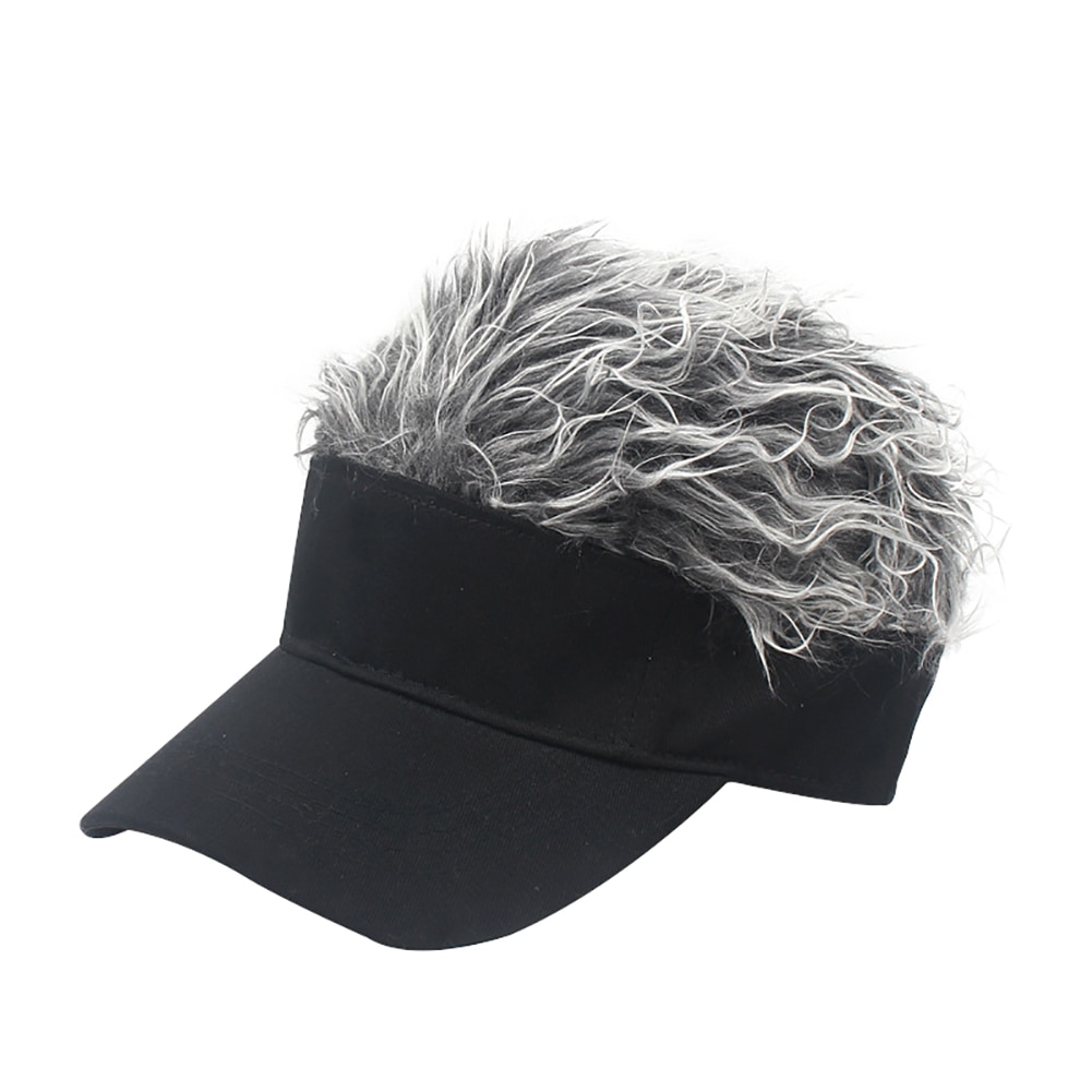 Mannen Vrouwen Casual Beknopte Zonnescherm Verstelbare Zonneklep Baseball Cap met Spiked Haren Pruik Baseball Hoed met Spiked Pruiken