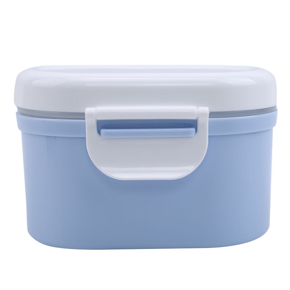 Baby hoge capaciteit melkpoeder opslagdoos dubbele laag baby draagbare babyvoeding container voedingsdoos voor pasgeborenen pp verpakking: Blauw klein