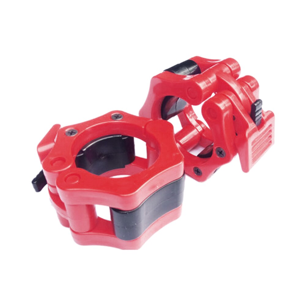 2 st 50mm hantel man viktlyft skivstång snabbspänne kort huvud klämmor lås kragar fitness muskulation standard: Röd