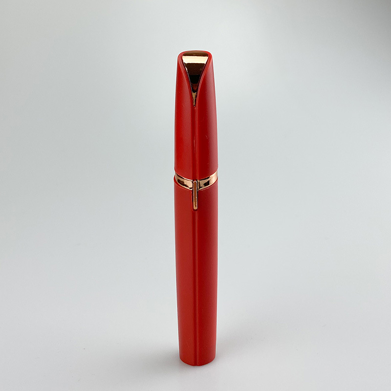 Electric eyebrow trimmer women's eyebrow shaver hair remover automatic eyebrow trimmer battery eyebrow trimming pen face razor: red-battery