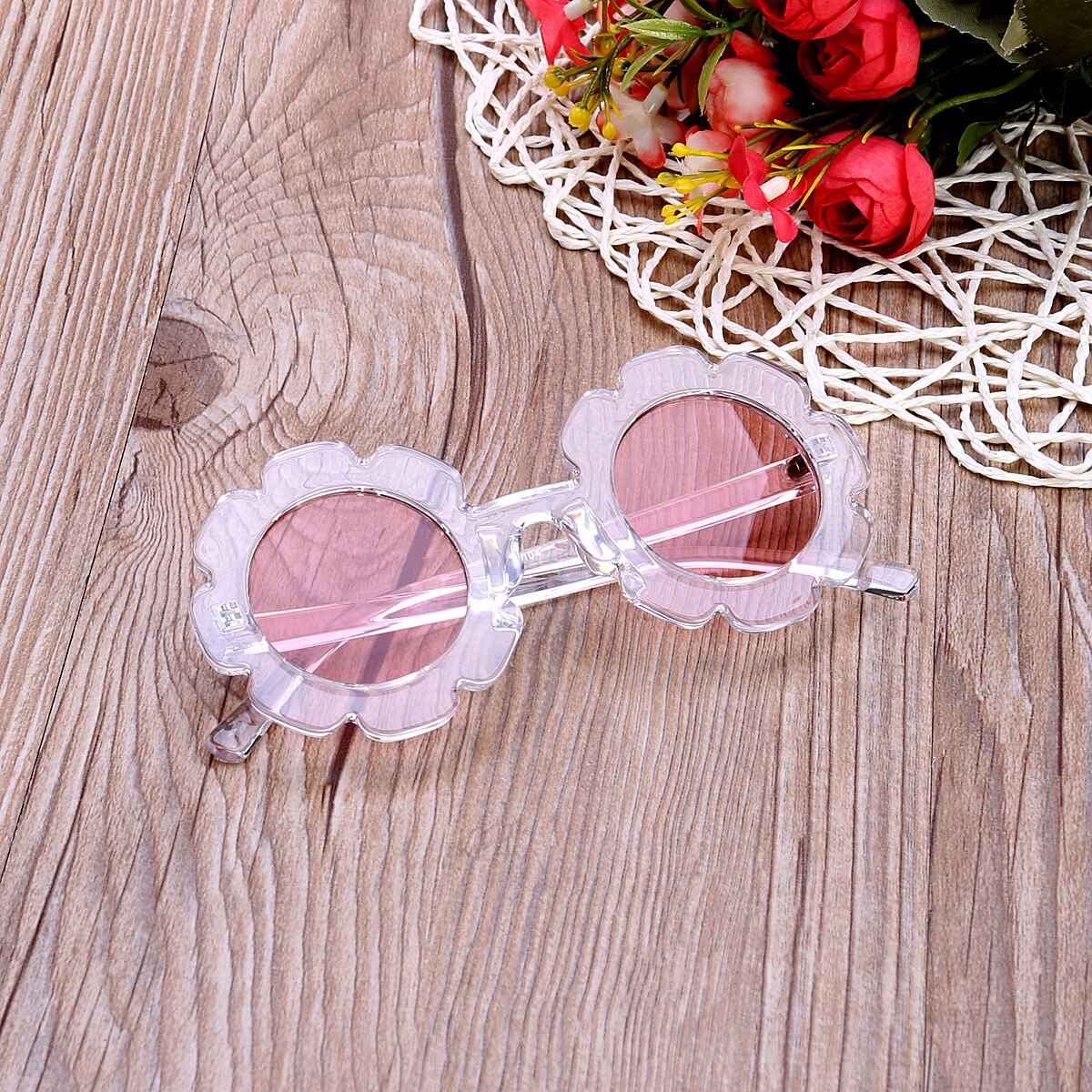 Toddler Summer Kids Baby Girls Beach Sunglasses Child Baby Sun Outdoor Wear Sunflower Glasses Kids UV400: E