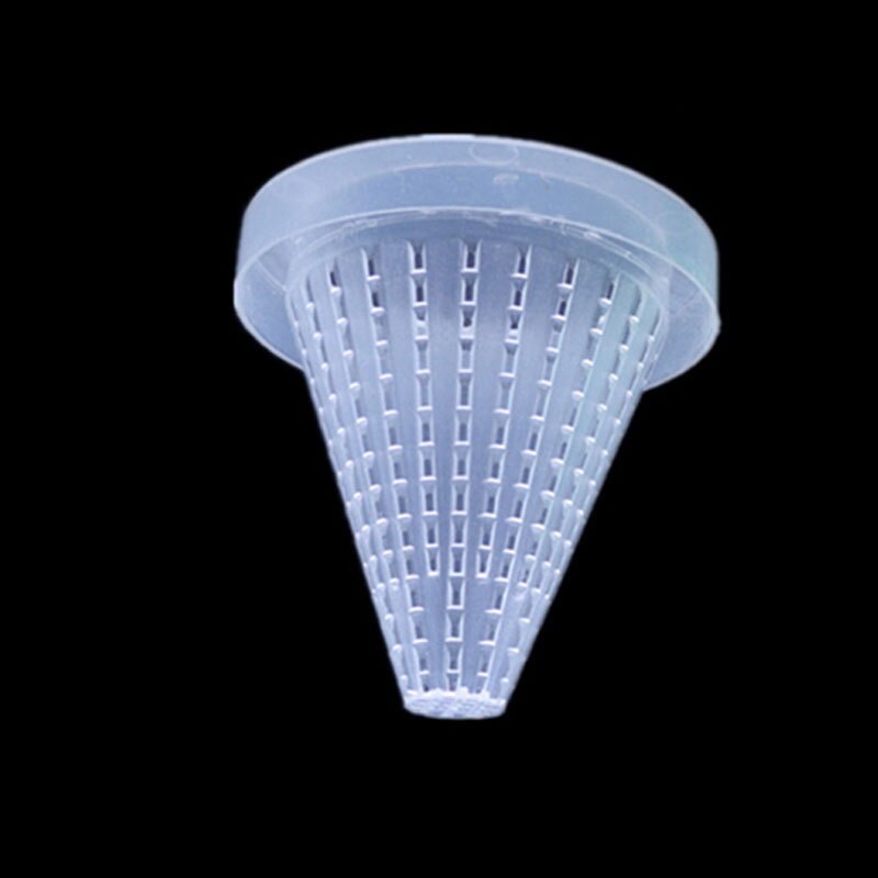 1Pc Plastic Tapered Hopper Feeder Met Zuignap Voor Aquarium Rode Worm Voeden Aquarium Kegel Levend Voedsel Mand trechter Levert: white