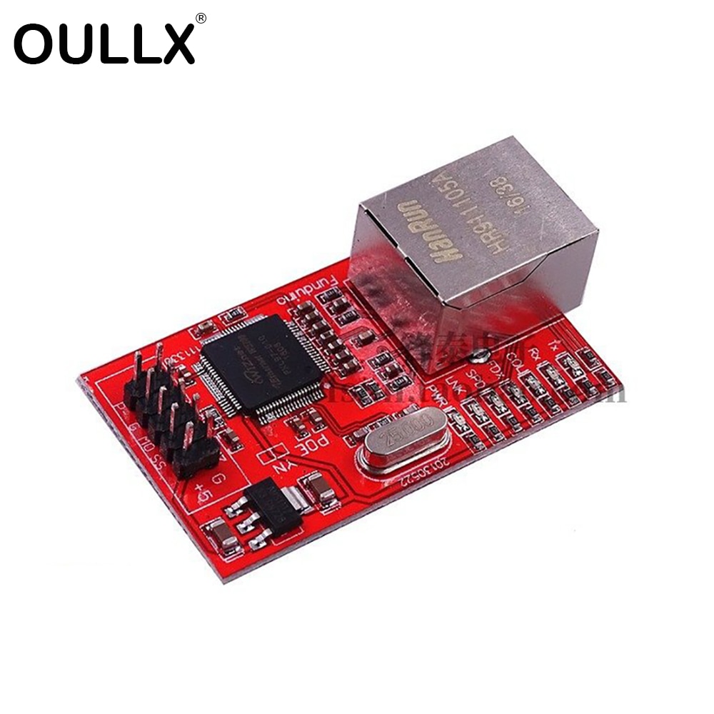OULLX Mini W5100 LAN Ethernet bouclier carte réseau Module R3 W5100 3.3V Compatible pour Ethernet UNO Mega 2560