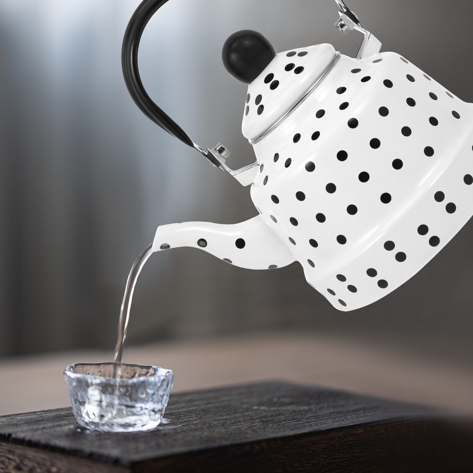 Vintage Water Kokend Ketel Emaille Dot Patroon Water Kokend Pot Huishoudelijke Waterketel Water Kokend Ketel