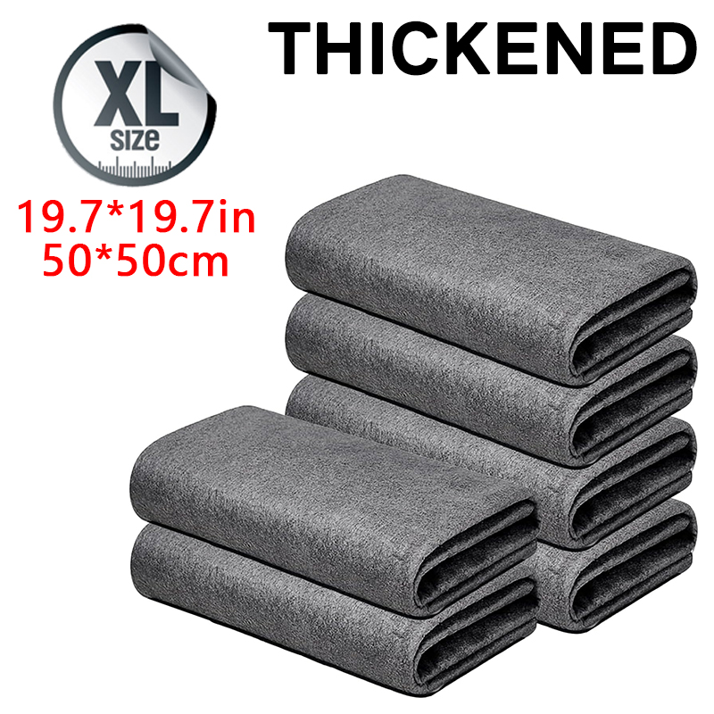 Paño de limpieza mágico grueso, toalla limpia de vidrio de microfibra, trapos de limpieza reutilizables, lavables y sin pelusa para cocina, coche de vidrio: BLANCO / 8 piezas