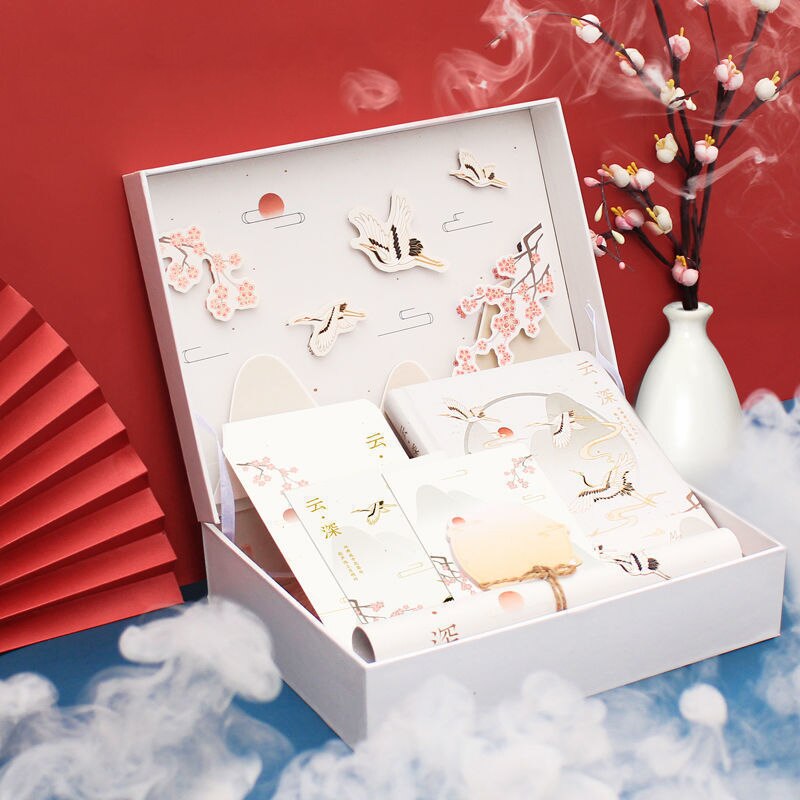 Notebook Antiquity Sticker Set Box Birthday notebook Girl Kawaii Diary Antiquity Chinese Style Notepad 2022 Stationery: M
