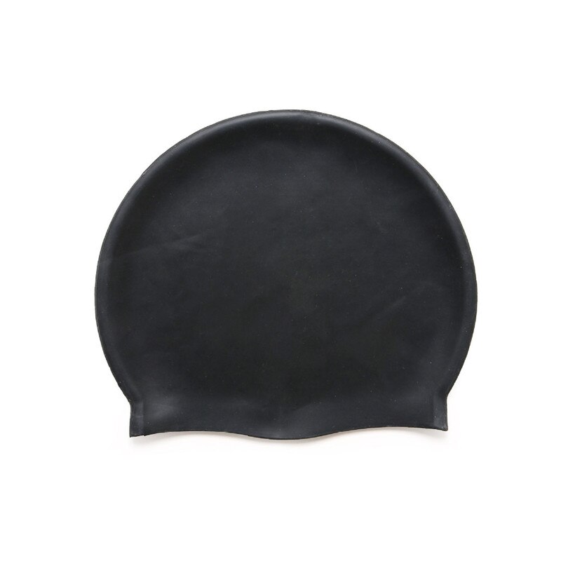 Unisex Elastic Swimming Pool Hat Silicone Swim Cap Swimwear Flexible Durable Waterproof Swimming Shower Hat Tools Fit All TSLM1: 02 black