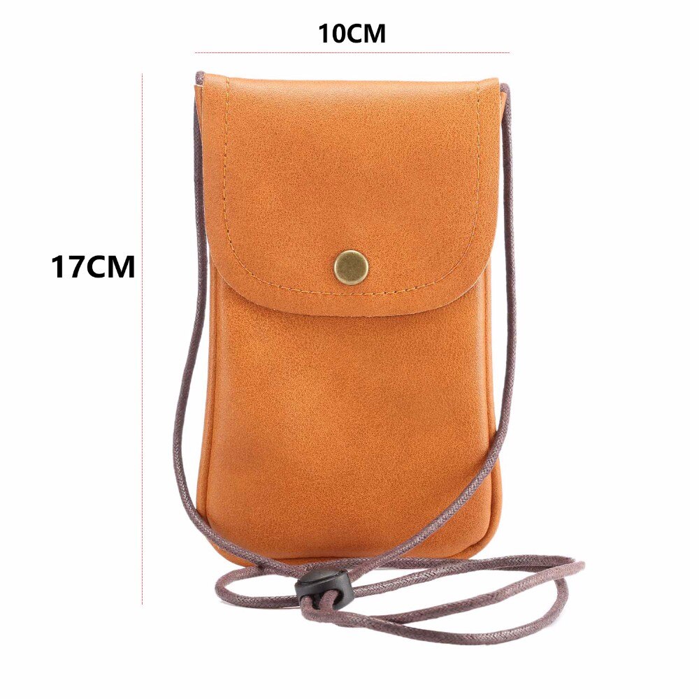 SUBIN Universal- Leder praktisch Tasche Schulter Tasche Brieftasche Beutel fallen Nacken Gurt Für Samsung Für iPhone Für Huawei Für HTC LG: Braun