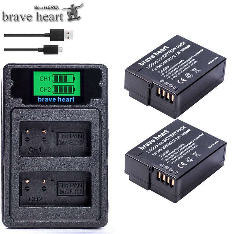 DMW-BLC12 DMW-BLC12E DMW BLC12 Li-Ion Batterij + USB Dual Charger voor Panasonic FZ1000 FZ200 FZ300 G5 G6 G7 GH2 BLC12 batterij