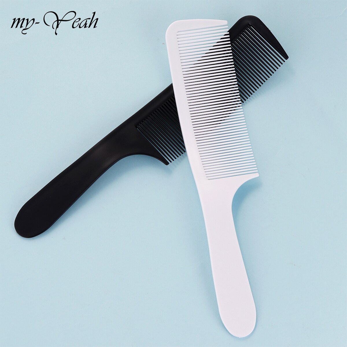 2 farger ultra tynt hår kam antistatisk anti-skli håndtak s bue hårklipp buet kam salong frisørverktøy