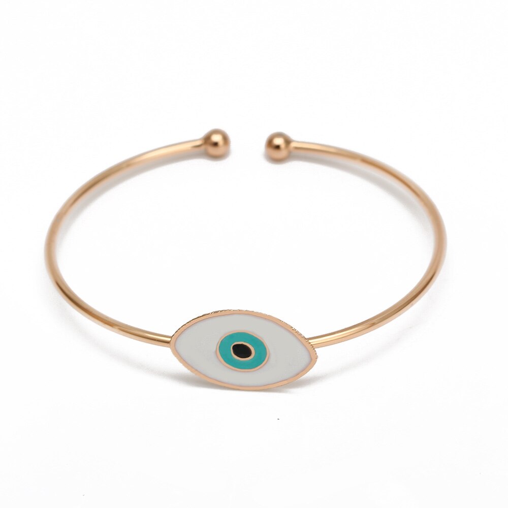 Lucky Eye wielokolorowy turecki Evil Eye bransoletka złoty kolor otwarta bransoletka Bangle regulowany dla kobiet biżuteria dziewczęca BE115: 26