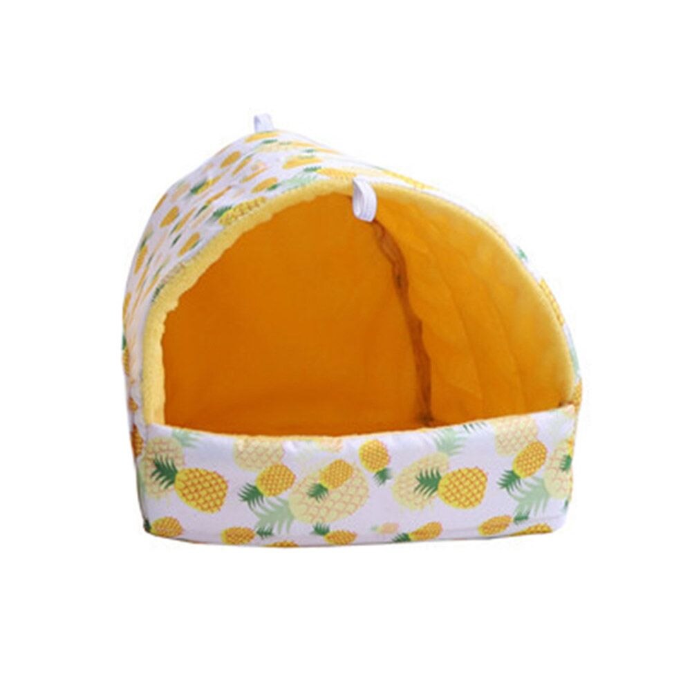 Hamster Huis Cavia Kleine Dier Slapen Bed Winter Warm Mat Nest Pluche Hamster Huis Cave Kleine Huisdieren Levert: C / 15x15cm