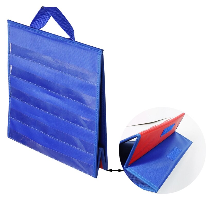 Double-Sided Self-Standing Foldable Kids Desktop Tabletop Pocket Chart Classroom Home Teaching Children Educational Tool