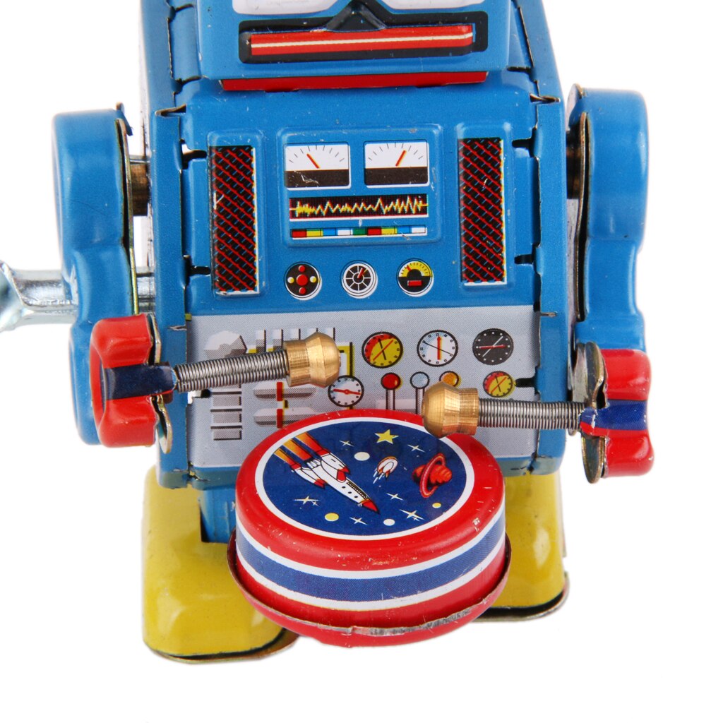Robot de cuerda MS408, reloj divertido de juguete de estaño, juguete para chico, de Navidad