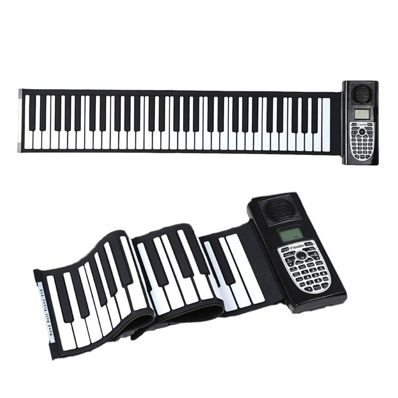 Roll Piano Portable Electronic Piano (61 Keys, White)