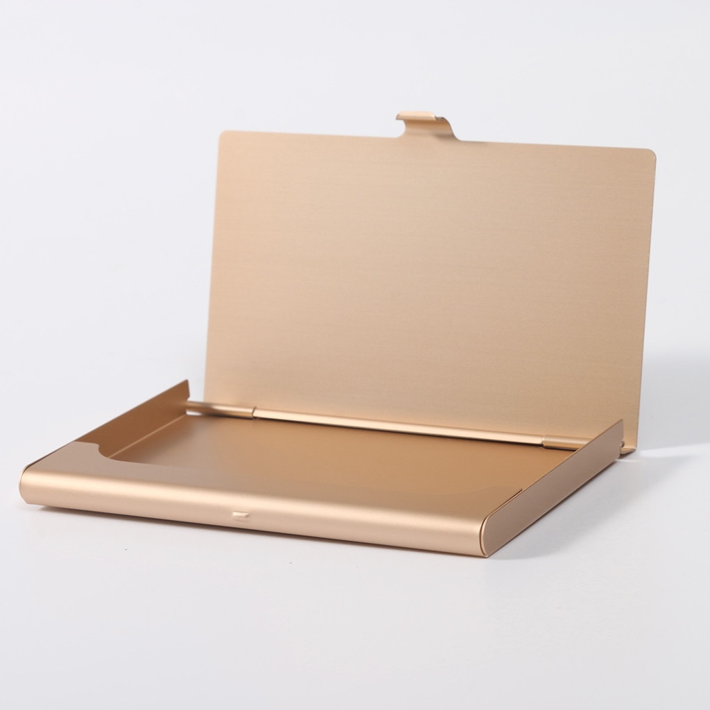 Casual Business Card Case Stainless Steel Aluminum Holder Metal Box Cover Credit Business Card Holder Metal Wallet D2: C