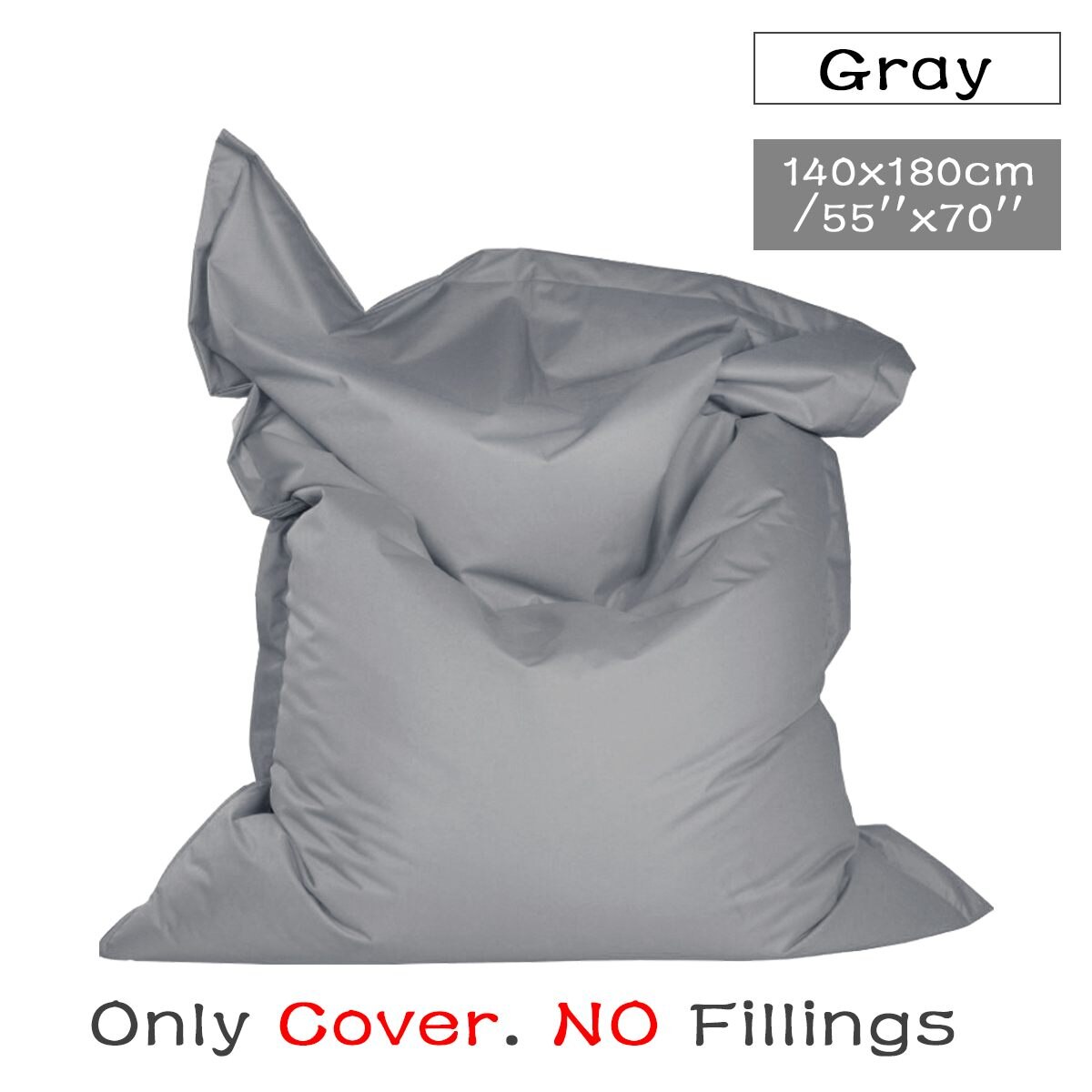 piazza Divano sacco a sacco Copertura Sedie senza Riempimento Sacchetto di Fagiolo Seggiolino Impermeabile Lettino Soffio asiento Divano Tatami Soggiorno Mobili: grigio