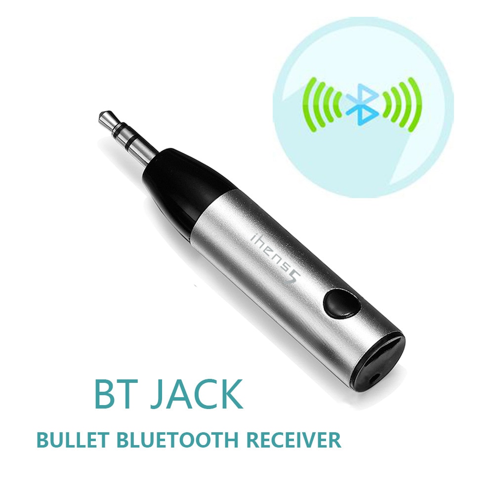 Ihens5 Mini Draadloze Bluetooth Carkit handsfree 3.5mm Jack Bluetooth AUX Audio Receiver Adapter met Microfoon voor Speaker telefoon